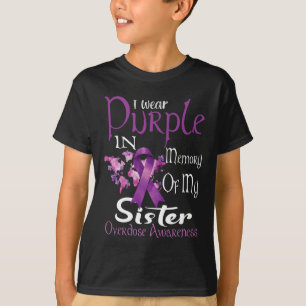 T-shirt Je Porte Le Violet En Mémoire De Ma Soeur À L'Époq
