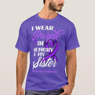 T-shirt Je Porte Le Violet En Mémoire De Ma Soeur À L'Époq