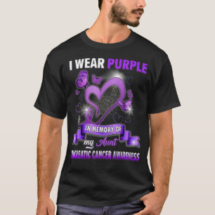 T-shirt Je Porte Le Violet En Mémoire De Ma Tante Pancréat