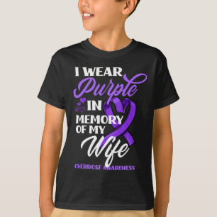 T-shirt Je Porte Le Violet En Mémoire De Mon Épouse Surdos