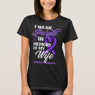 T-shirt Je Porte Le Violet En Mémoire De Mon Épouse Surdos