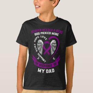 T-shirt Je Porte Le Violet En Mémoire De Papa Cancer Pancr
