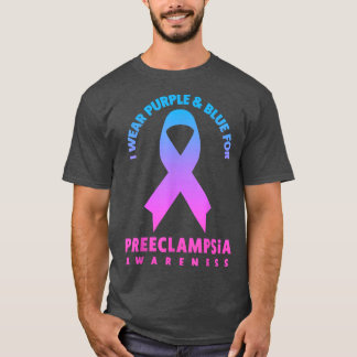 T-shirt Je porte le violet et le bleu pour la sensibilisat