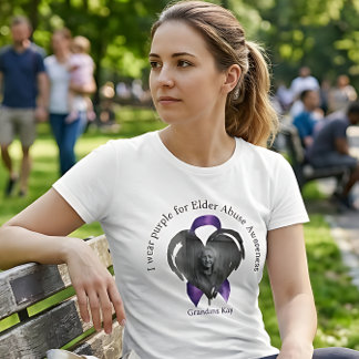 T-shirt Je Porte le Violet pour la Photo de la Maltraitanc