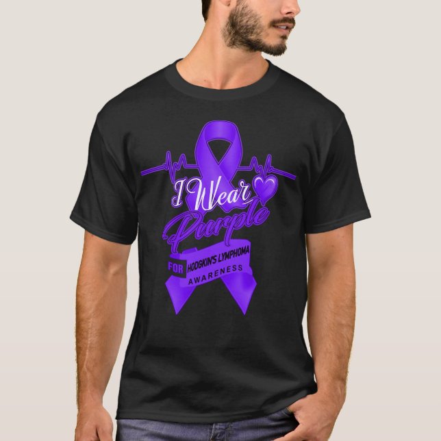 T-shirt Je porte le violet pour la sensibilisation au lymp (Devant)