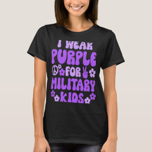 T-shirt Je porte le violet pour les enfants militaires