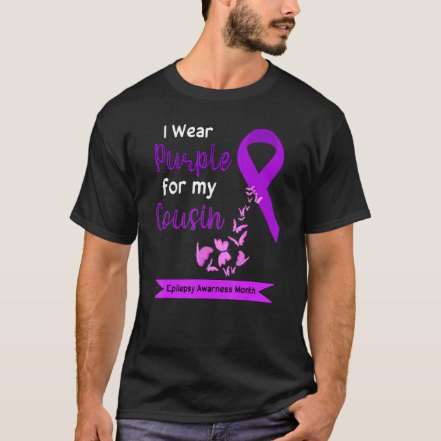 T-shirt Je Porte Le Violet Pour Ma Conscience De L'Épileps (Devant)