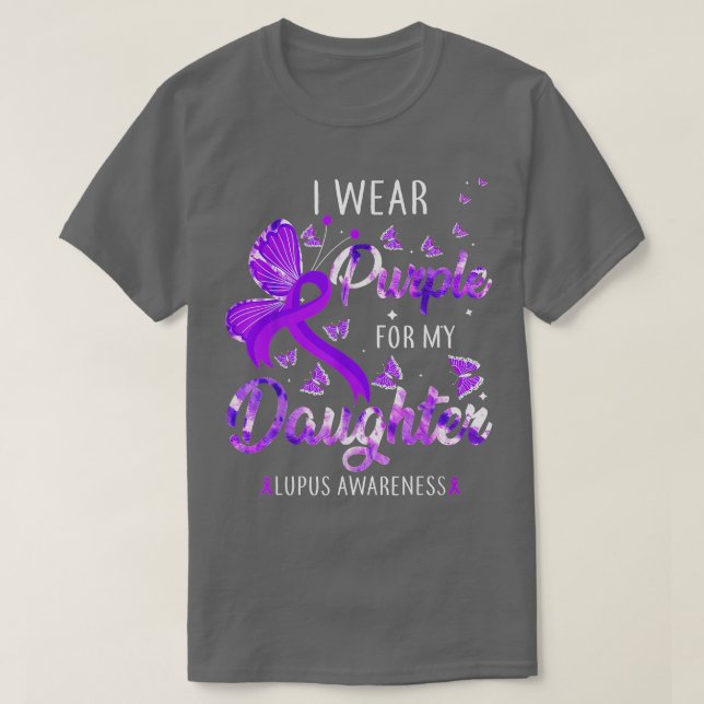 T-shirt Je Porte Le Violet Pour Ma Fille Lupus Sensibilisa (Design devant)