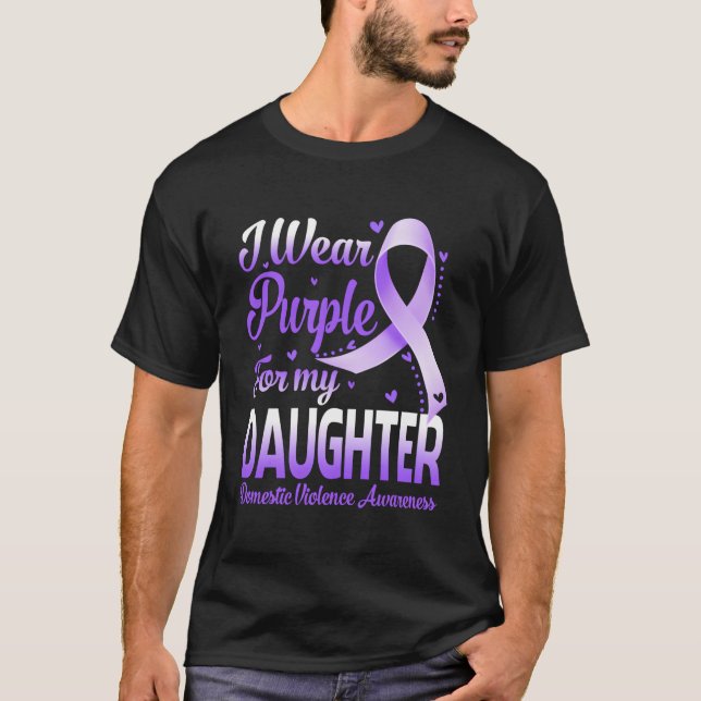 T-shirt Je Porte Le Violet Pour Ma Fille Violences Domesti (Devant)