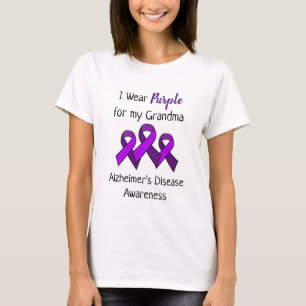T-shirt Je porte le violet pour ma grand-mère Alzheimer