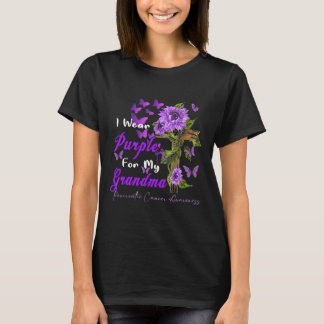 T-shirt Je porte le violet pour ma grand-mère Cancer Pancr