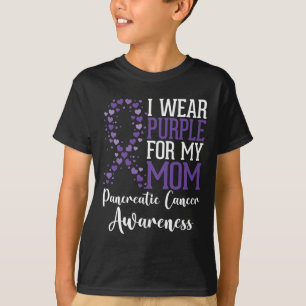 T-shirt Je porte le violet pour ma maman Pancreatic Cancer