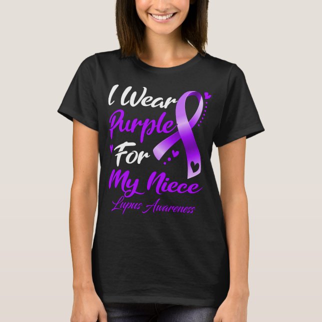 T-shirt Je Porte Le Violet Pour Ma Nèce Lupus Sensibilisat (Devant)