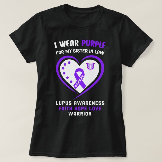 T-shirt  Je porte le violet pour ma soeur en    droitLupus (Design devant)