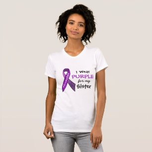 T-shirt Je porte le violet pour ma soeur Fibromyalgia Chem