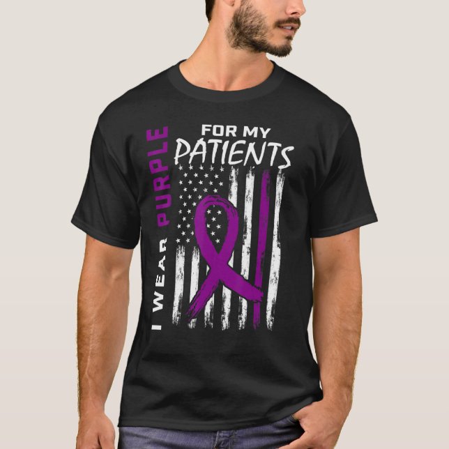 T-shirt Je Porte Le Violet Pour Mes Patients Infirmier Épi (Devant)