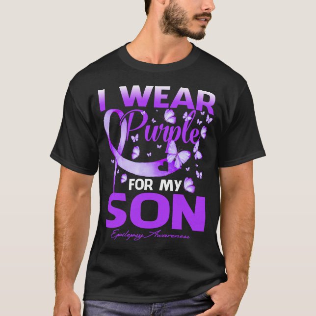 T-shirt Je Porte Le Violet Pour Mon FILS Sensibilisation À (Devant)