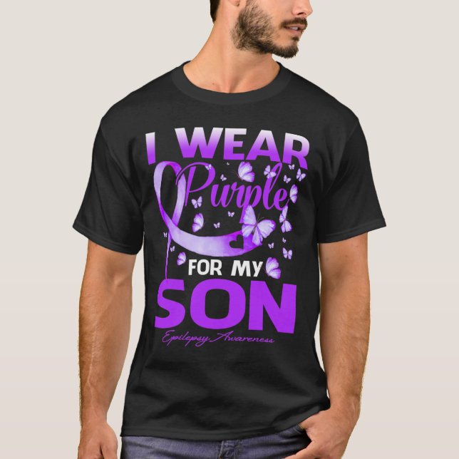 T-shirt Je Porte Le Violet Pour Mon Fils Sensibilisation À (Devant)