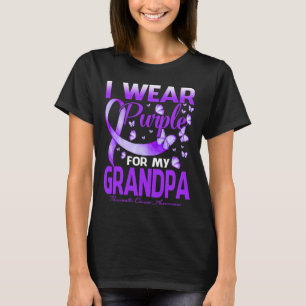 T-shirt Je Porte Le Violet Pour Mon Grand-Père Cancer Panc