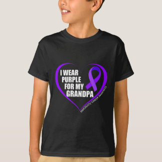T-shirt Je Porte Le Violet Pour Mon Grand-Père Cancer Panc