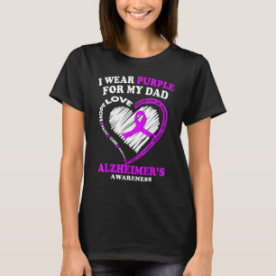 T-shirt Je porte le violet pour mon père Alzheimer's Demen