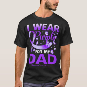 T-shirt Je Porte Le Violet Pour Mon Père Cancer Pancréatiq