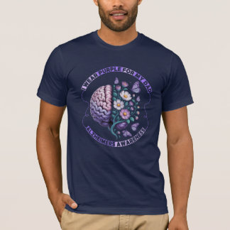 T-shirt Je porte le violet pour mon père - Sensibilisation