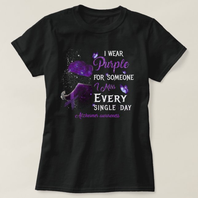 T-shirt Je Porte Le Violet Pour Quelqu'Un Que Je Manque Ch (Design devant)