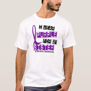 T-shirt Je porte l'épilepsie pourpre de soeur