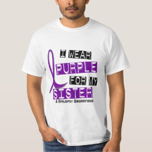 T-shirt Je porte l'épilepsie pourpre de soeur