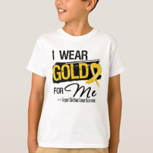 T-shirt Je porte l'or pour moi ruban de Cancer d'enfance