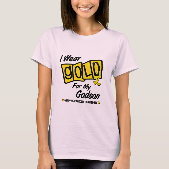 T-shirt Je porte l'or pour mon FILLEUL 8 (Devant)