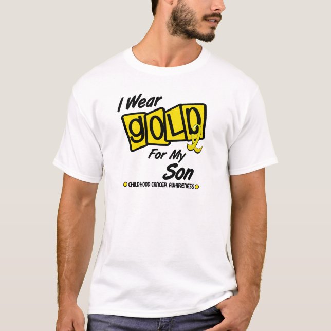 T-shirt Je porte l'or pour mon FILS 8 (Devant)