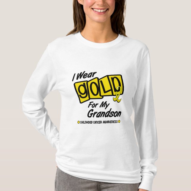 T-shirt Je porte l'or pour mon PETIT-FILS 8 (Devant)