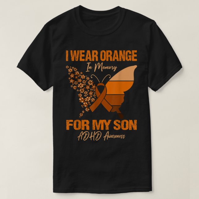 T-shirt Je Porte L'Orange En Mémoire Pour Mon Fils Sensibi (Design devant)