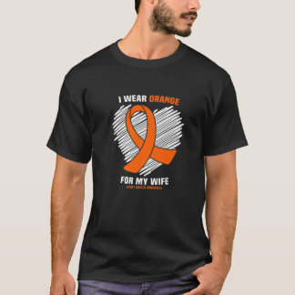 T-shirt Je Porte L'Orange Pour Ma Femme Sensibilisation Au