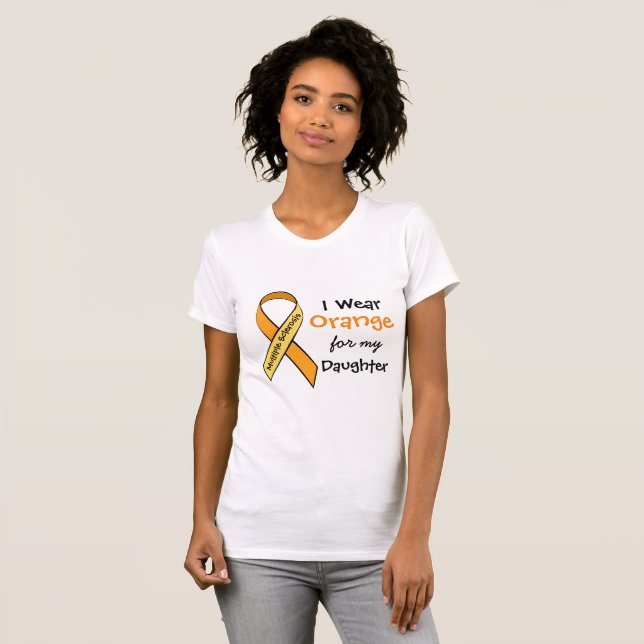 T-shirt Je porte l'orange pour ma fille chemise de sensibi (Devant entier)