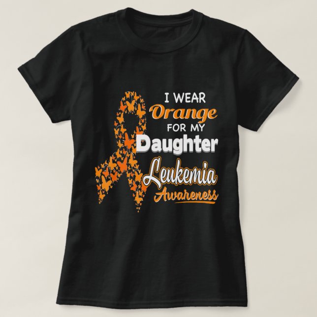 T-shirt Je porte l'orange pour ma fille Sensibilisation à  (Design devant)