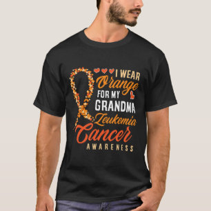 T-shirt Je Porte L'Orange Pour Ma Grand-Mère Leucémie Canc
