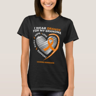 T-shirt Je Porte L'Orange Pour Ma Grand-Mère Leucémie Canc