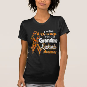 T-shirt Je porte l'orange pour ma Grande-mère Leucémie