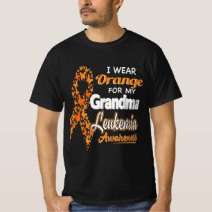 T-shirt Je porte l'orange pour ma Grande-mère Leucémie