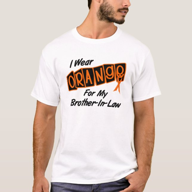 T-shirt Je porte l'orange pour mon BEAU-FRÈRE 8 (Devant)