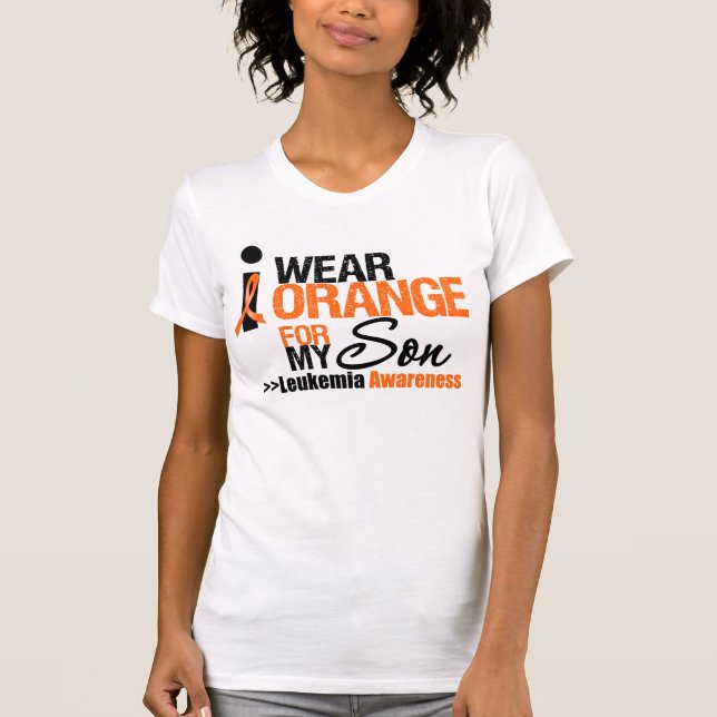 T-shirt Je porte l'orange pour mon fils (Devant)