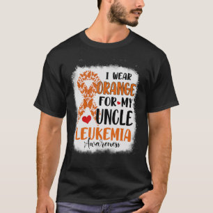 T-shirt Je Porte L'Orange Pour Mon Oncle Leucémie Sensibil