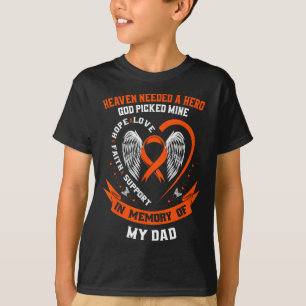 T-shirt Je porte Orange en mémoire de mon père Leukemia