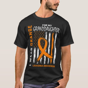 T-shirt Je Porte Orange Grand-Fille Leucémie