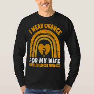 T-shirt Je Porte Orange Pour Ma Femme Ms Multiple Sclerosi