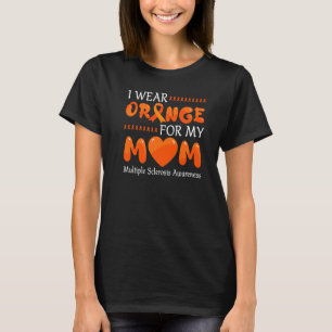 T-shirt Je Porte Orange Pour Ma Maman Ms Awareness Ribbon 