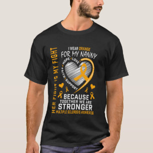 T-shirt Je Porte Orange Pour Ma Nanny Sensibilisation à la